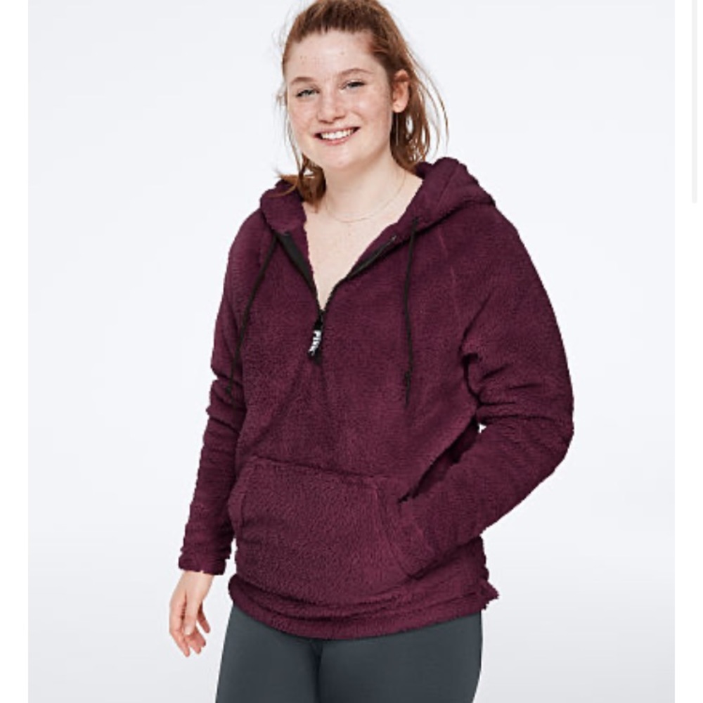 PINK champagne colored - teddy Sherpa-quarter zip